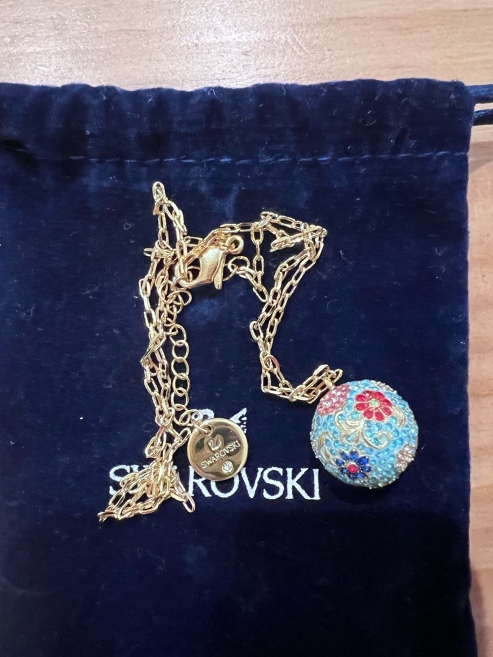 Swarovski Flower of Fortune Necklace Gold Tone Crystal Rare Asia Limit. New Year - Picture 6 of 7